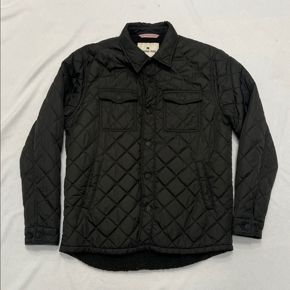 The Normal Brand Dark Green Quilted Shirt Jacket